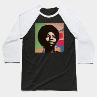 Vintage Poster - Nina Simone Style Baseball T-Shirt